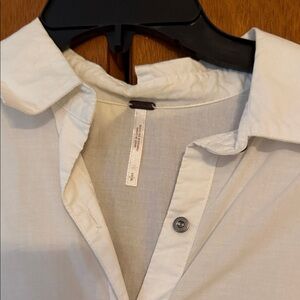 Free People Long Sleeve Shirt Dress in White